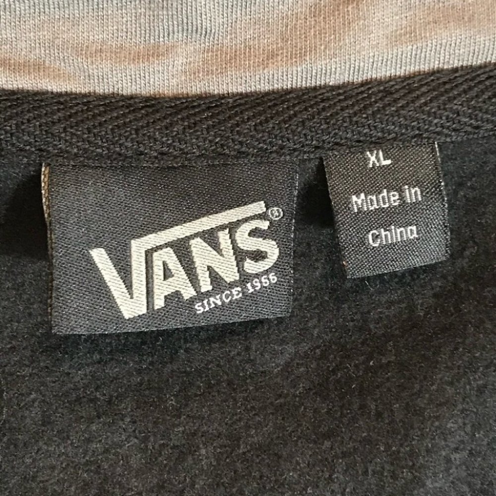 VANS LOGO HOODIE FULL ZIP Black JACKET With Pockets MEN'S SIZE XL NEW NWT - Picture 16 of 16